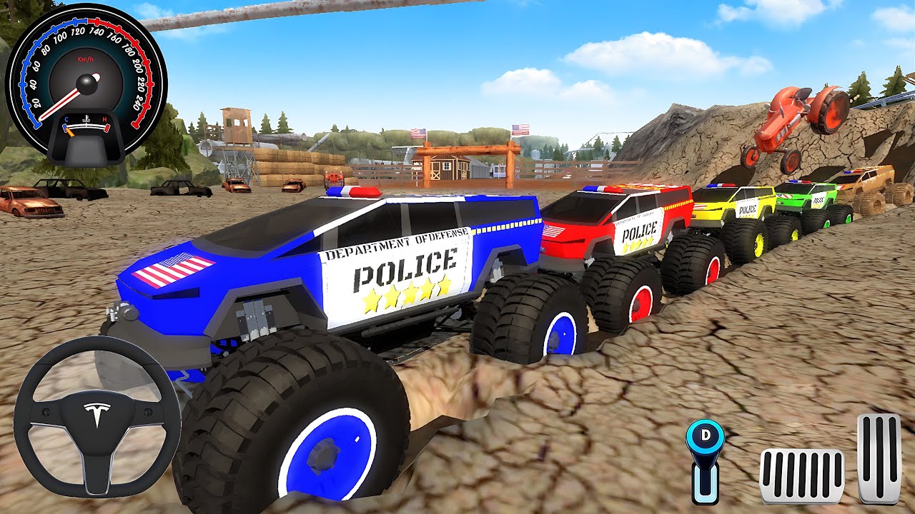 Juegos De Carros - Police Monster Trucks Impossible Driver #2 - Car Extreme Racing Android GamePlay