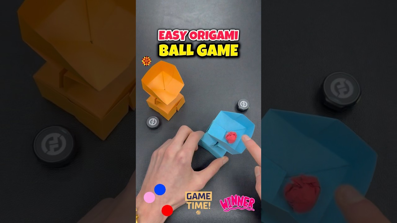 Origami Easy Paper Ball Games To Play Toy Craft Tutorial #papergames #origami #origamicraft #shorts