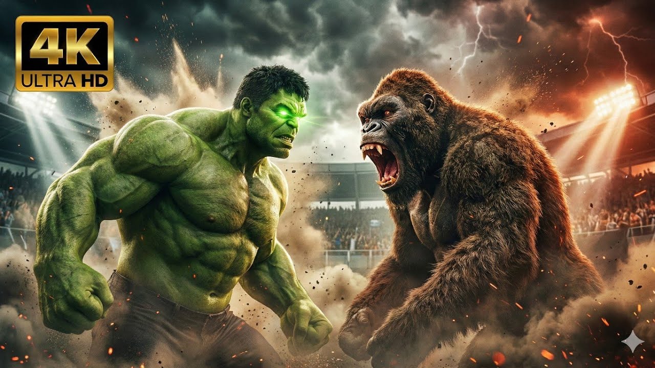 HULK 🆚️ KING KONG – The Ultimate Monster Battle | AI Generated Fight[ #fighting #usa #Aibattle #fyp]