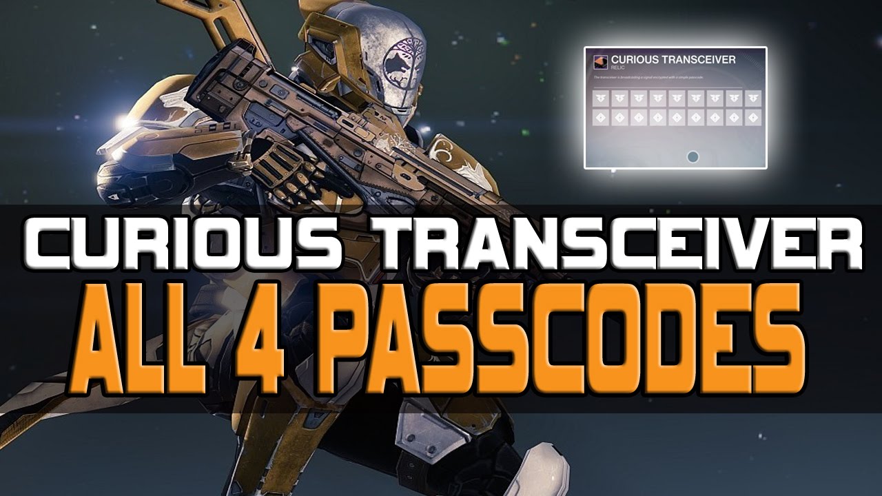 Destiny - Curious Transceiver Passcodes (All 4)