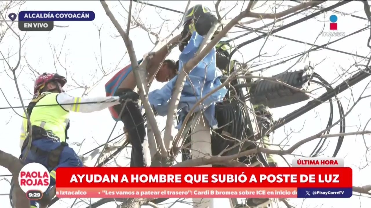 Ayudan a hombre que subió a un poste de luz | DPC con Paola Rojas