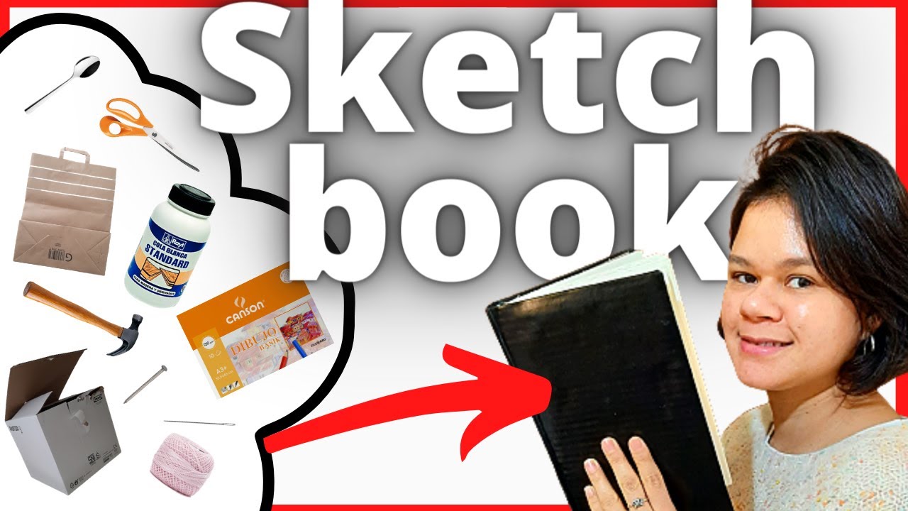🧵 Como hacer un SKETCHBOOK, FÁCIL y PASO A PASO con materiales que tienes en casa 🏠