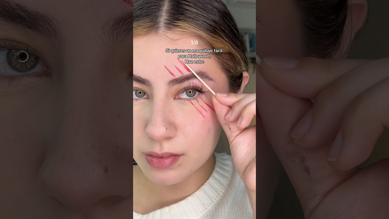 MAQUILLAJE HERIDA F&Aacute;CIL PARA HALLOWEEN #makeuphack #halloweenmakeup #beautytutorial #maquillaje