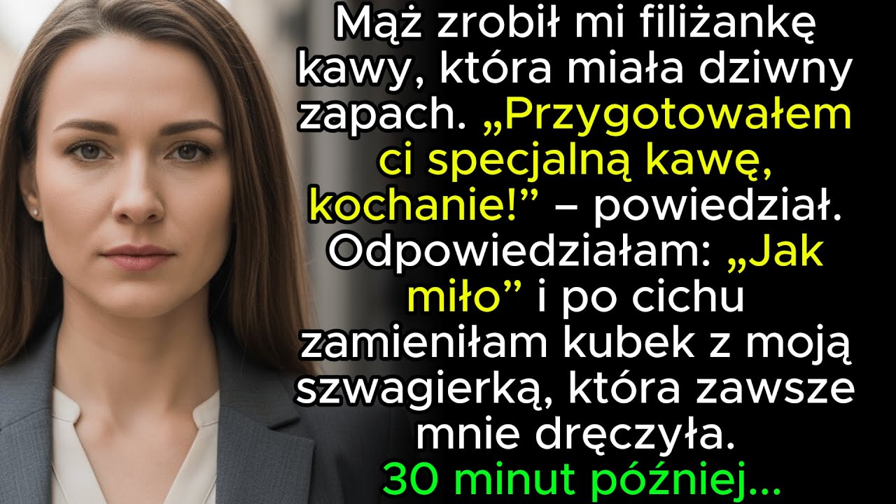 Mąż podał mi filiżankę kawy o dziwnym zapachu; zamieniłam kubek z moją szwagierką i wtedy...