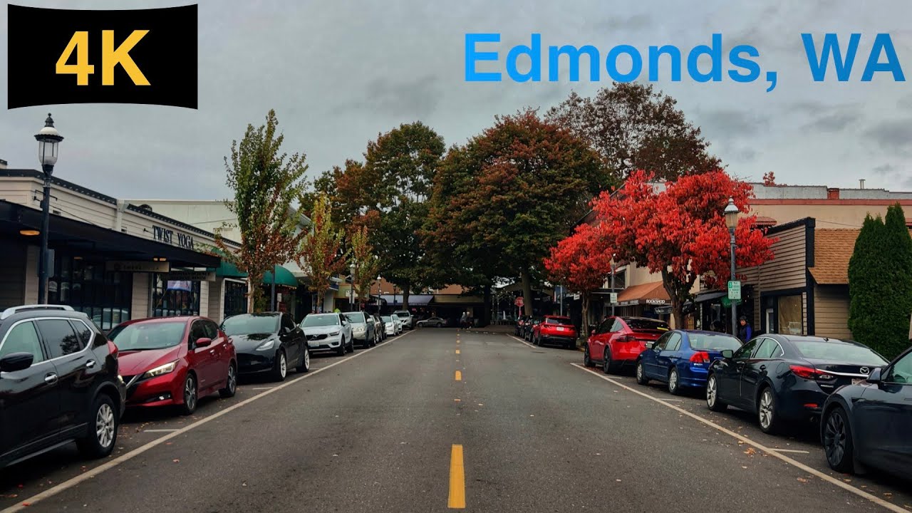 Downtown Edmonds, WA Driving Tour in Fall 2022.