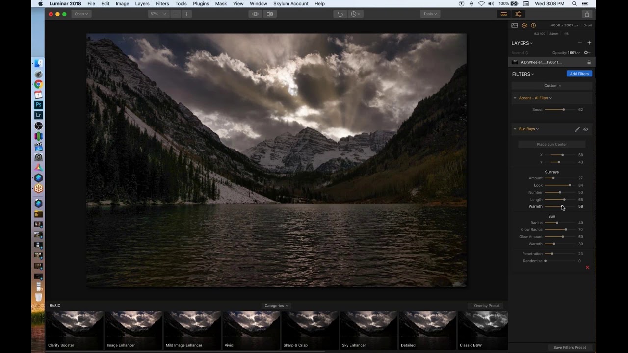 Preview aplikasi suntingan foto Luminar 2018 oleh Macphun