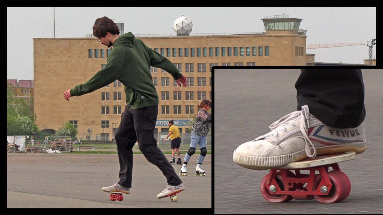 DRIFT SKATE BOARDER AUF DEM TEMPELHOFER FELD
