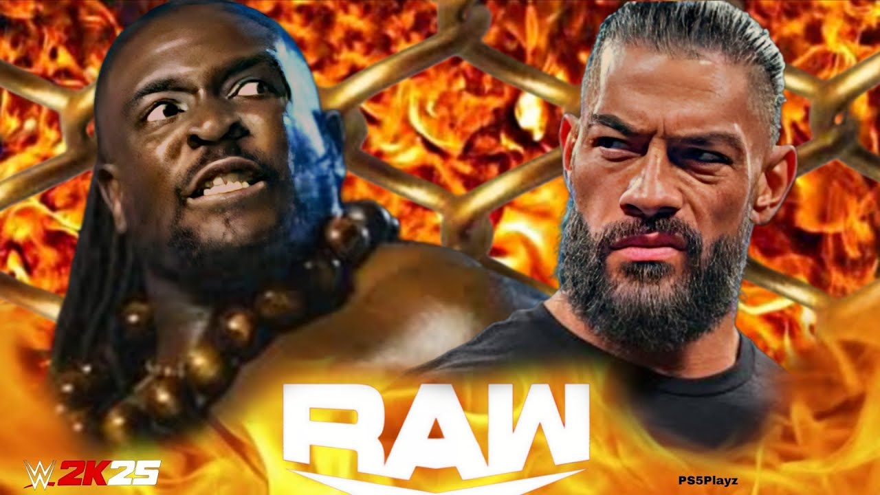 Roman Reigns vs Oba Femi Wwe Raw 08 Feb 2026 Steel Cage WWE2k25 - PS5 4K Game Play