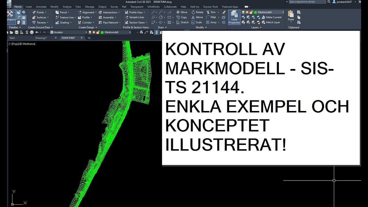 Kontroll av markmodell, konceptet förklarat och varför det är viktigt! SBG GEO-Civil3d