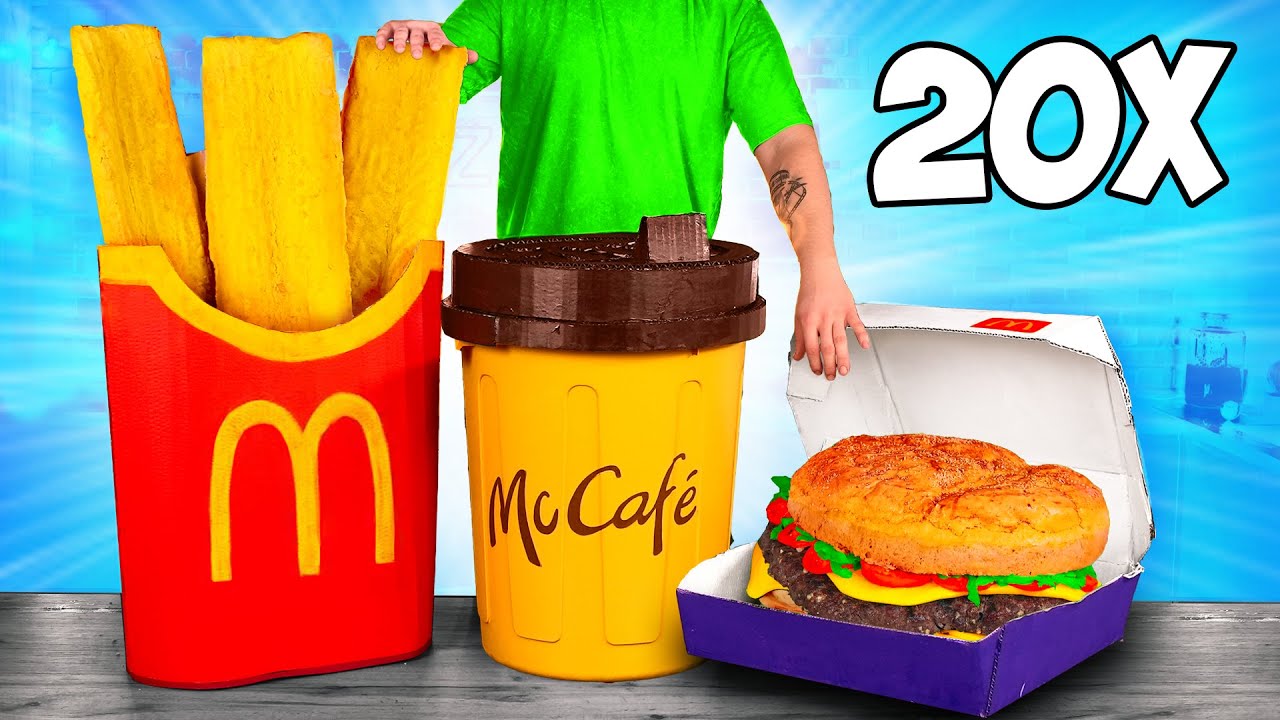 Zwiększono menu McDonald's 20 razy / Ogromny Big Tasty / Olbrzymi French Fries / Duża Kawa