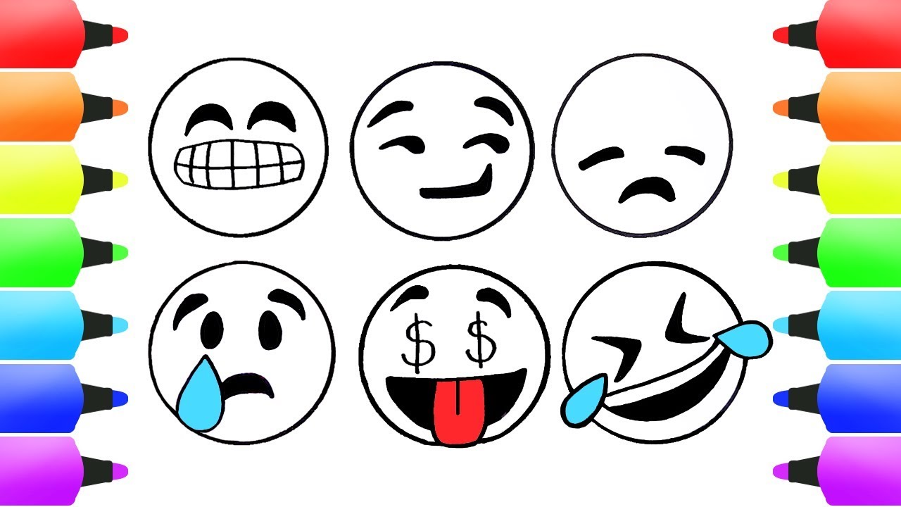 How to Draw Emoticons Fun & Easy Drawings For Kids | Art Coloring Pages & Color