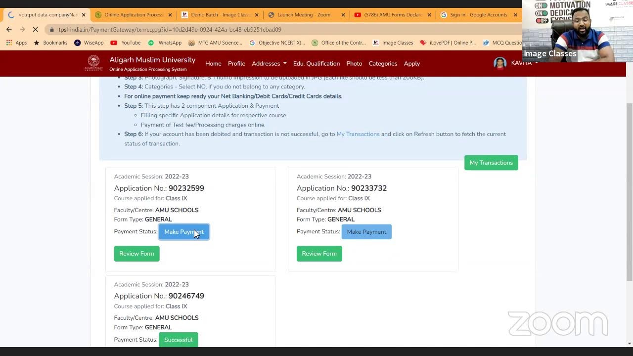 AMU Forms Declared for All Courses | How to deal with Payment Issue? | Payment Issue Resolved