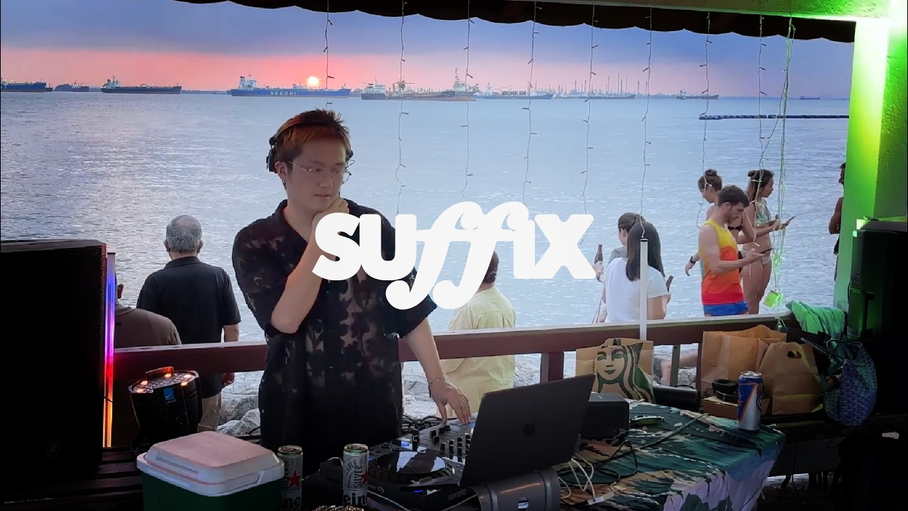chill house music during sunset in a beach | suffix