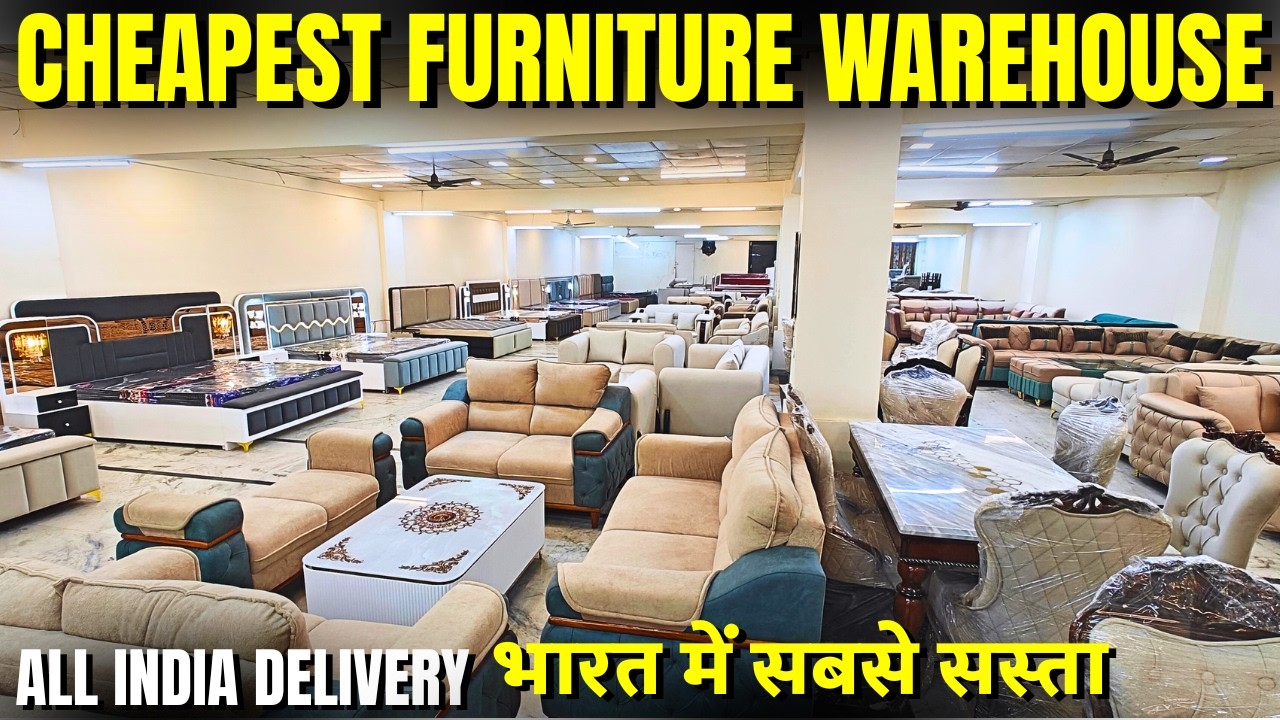 Budget Furniture Designs in Kirti Nagar Furniture Market Sofa set Bed Dining Table Chairs #sofa 