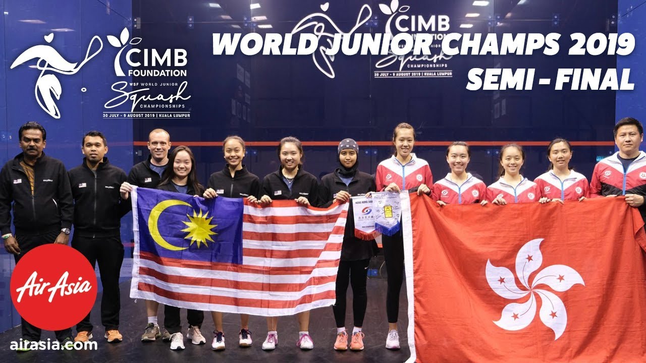 WSF World Junior Championships  2019 - Malaysia v Hong Kong - Teams Semi Final Replay