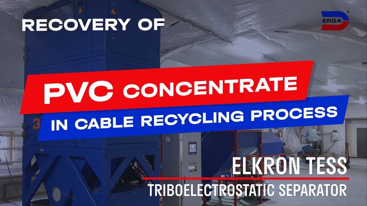Recovery of PVC concentrate in cable recycling process on triboelectrostatic separator ERGA ELKRON