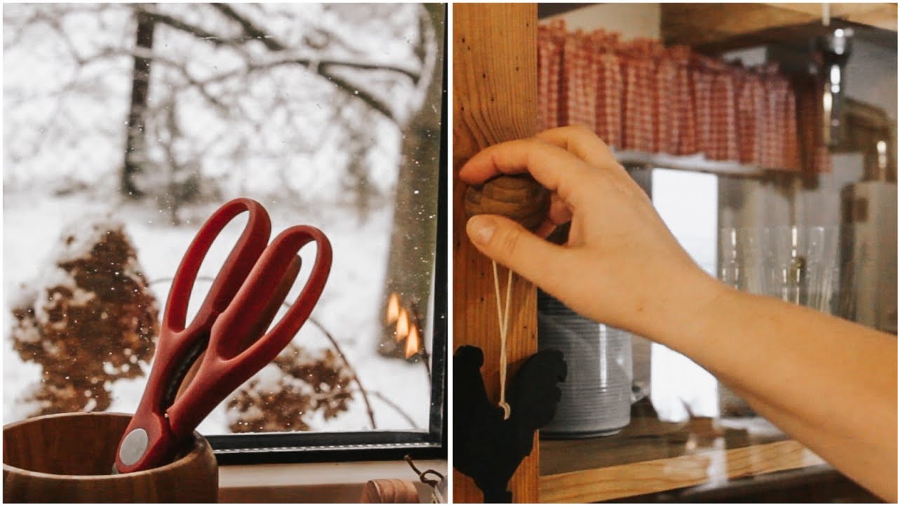 Cozy Winter Morning Routine | Sewing For The Kitchen | Silent Vlog | Meatballs in sauce