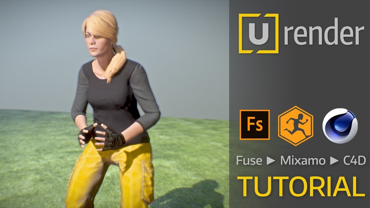 Fuse - Mixamo - Cinema 4D Real-time Rendering Workflow Tutorial - U-RENDER