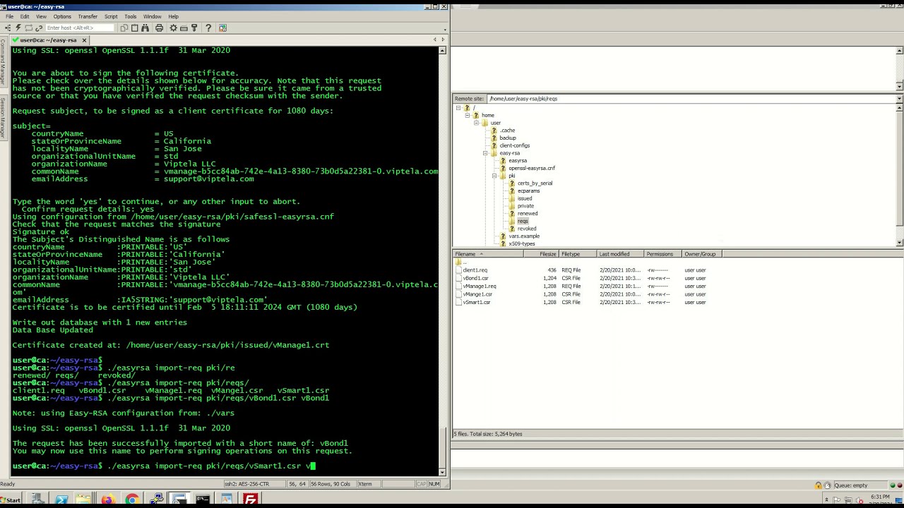 2  Adding vBond and vSmart to vMange and signing their certificate with easy-rsa