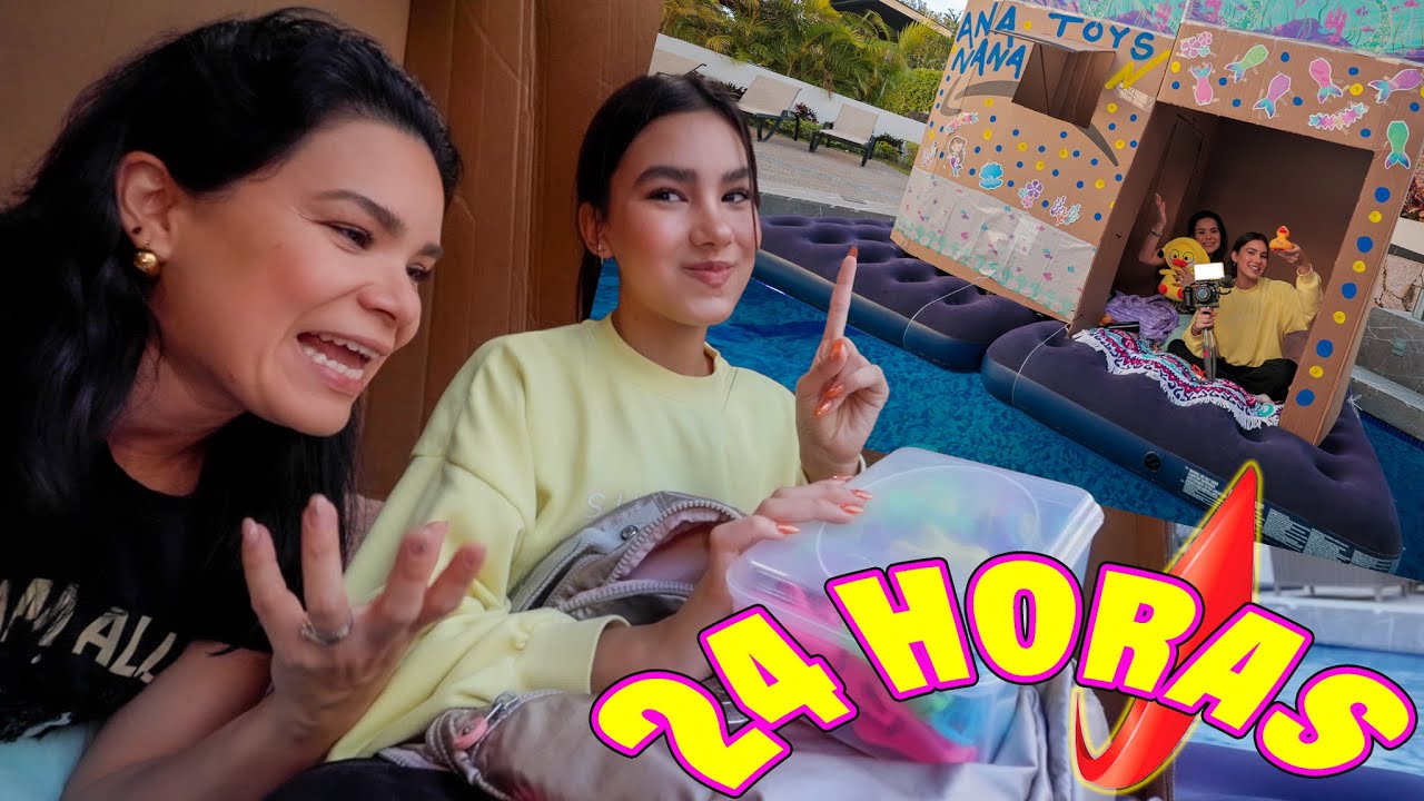 24 HORAS JUNTAS en la ALBERCA en la MISMA CASA de CARTON | AnaNANA TOYS