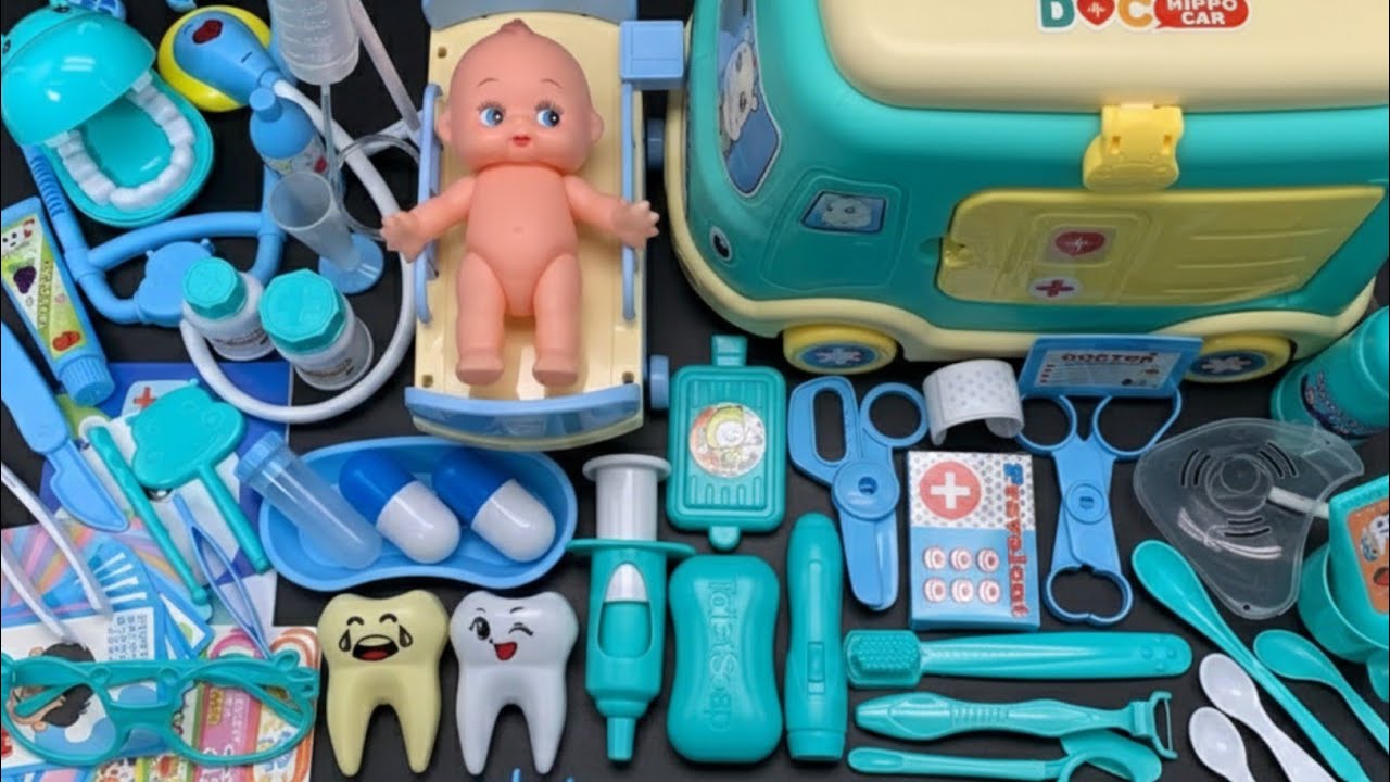 7:04 Minutes Satisfying With Unboxing Ambulance Doctor Set ASMR ( no music)