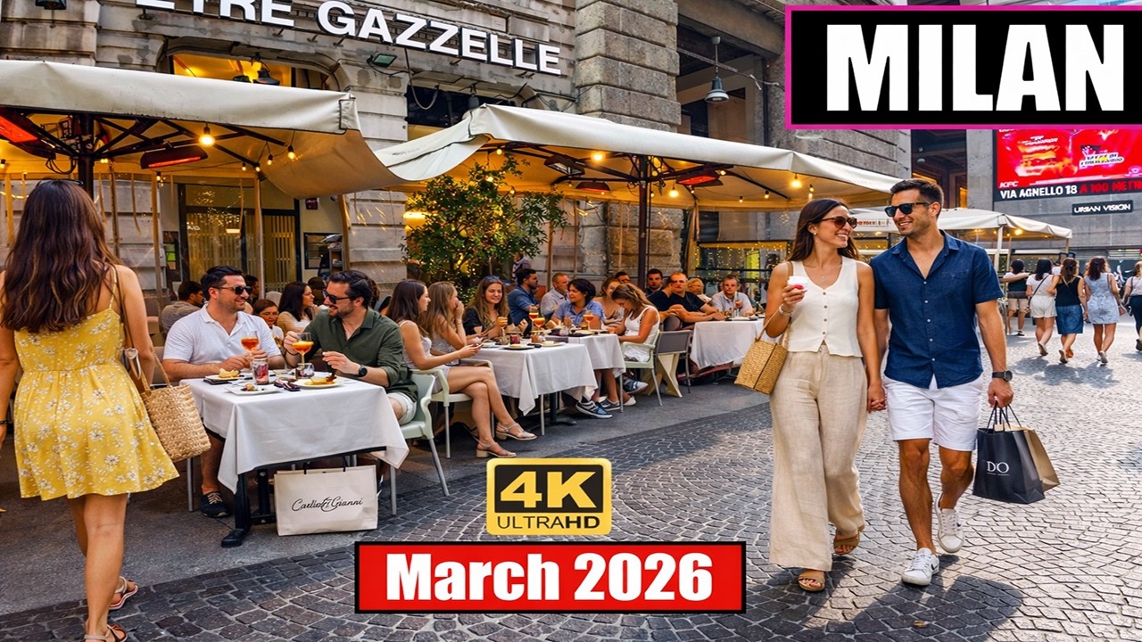 MILAN ITALY WALKING TOUR 4K HDR 🇮🇹 | DUOMO TO CITY STREETS | REAL AMBIENCE TOUR