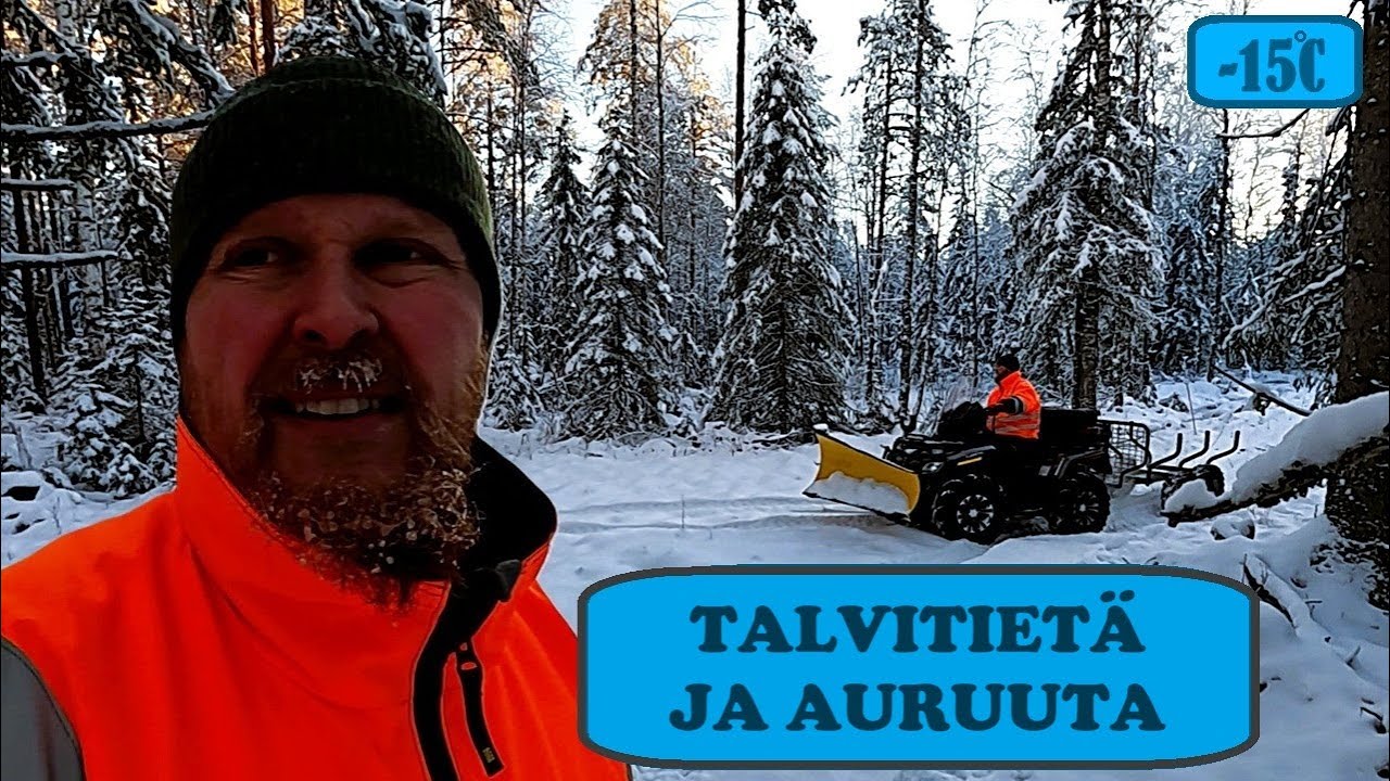 Talvitien teko mönkijällä ja kikkailua, pakkasta -15