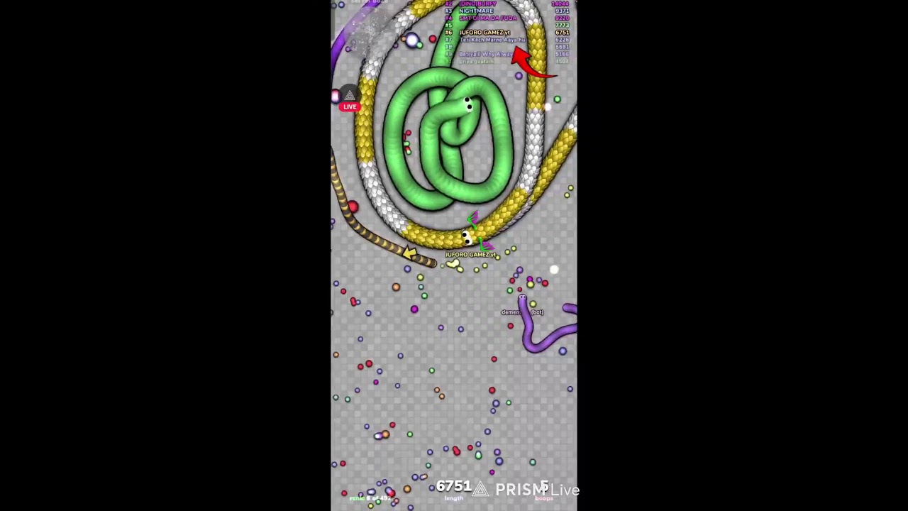 SLITHER .IO 🐍 MASSIVE FIGHT WITH SNAKES 🙀 || 🔴LIVE #shortlive