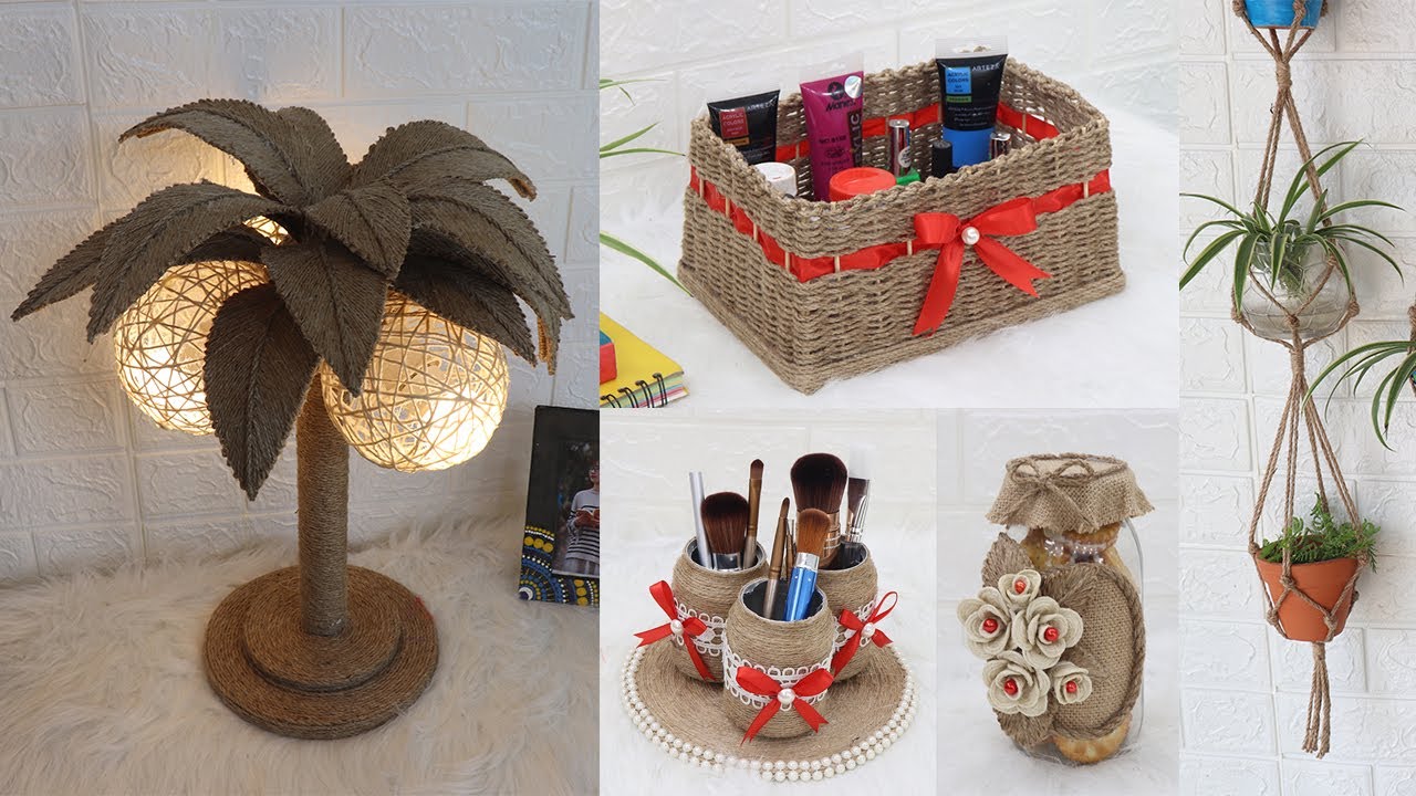 5 Jute craft ideas home decorating ideas handmade 2021