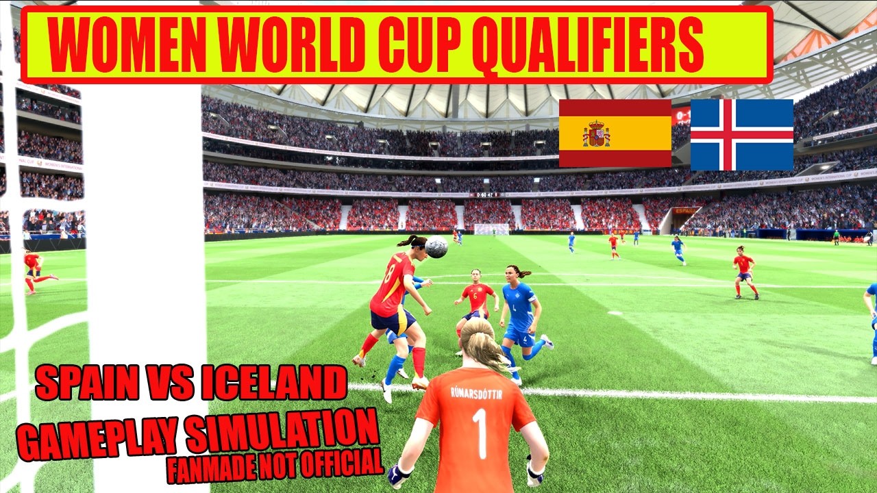Spánn vs Ísland | HM Undankeppni Kvenna | Gameplay Simulatio