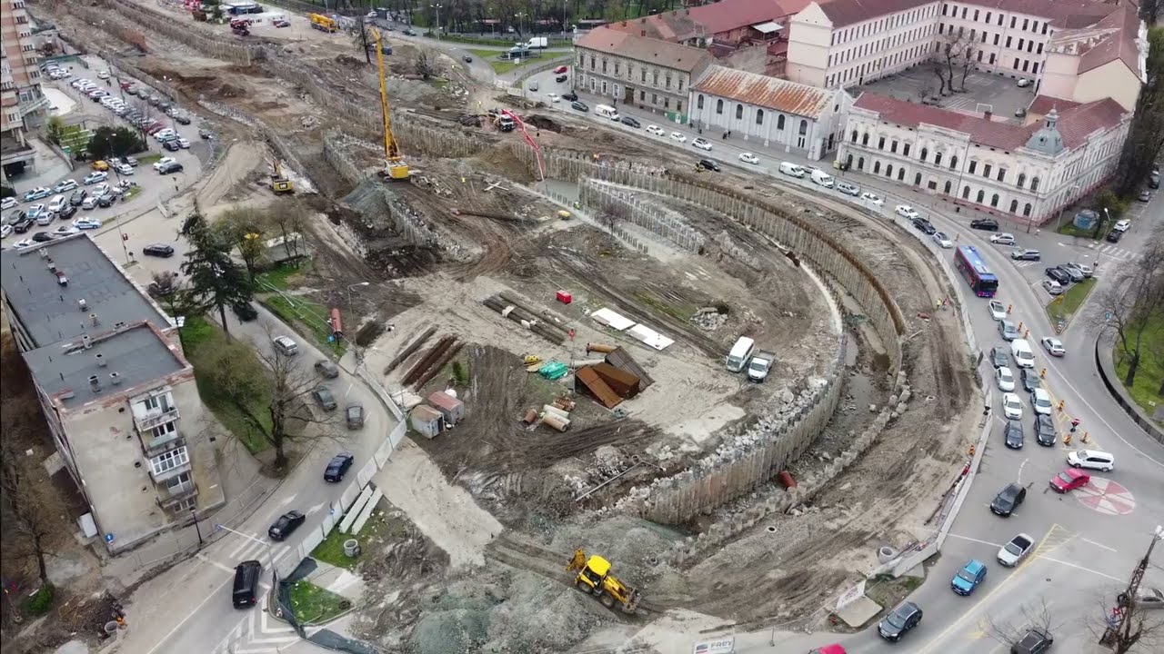 Piața Cetății - Emanuil Gojdu , stadiu lucrări la pasaje si parcarea subterană