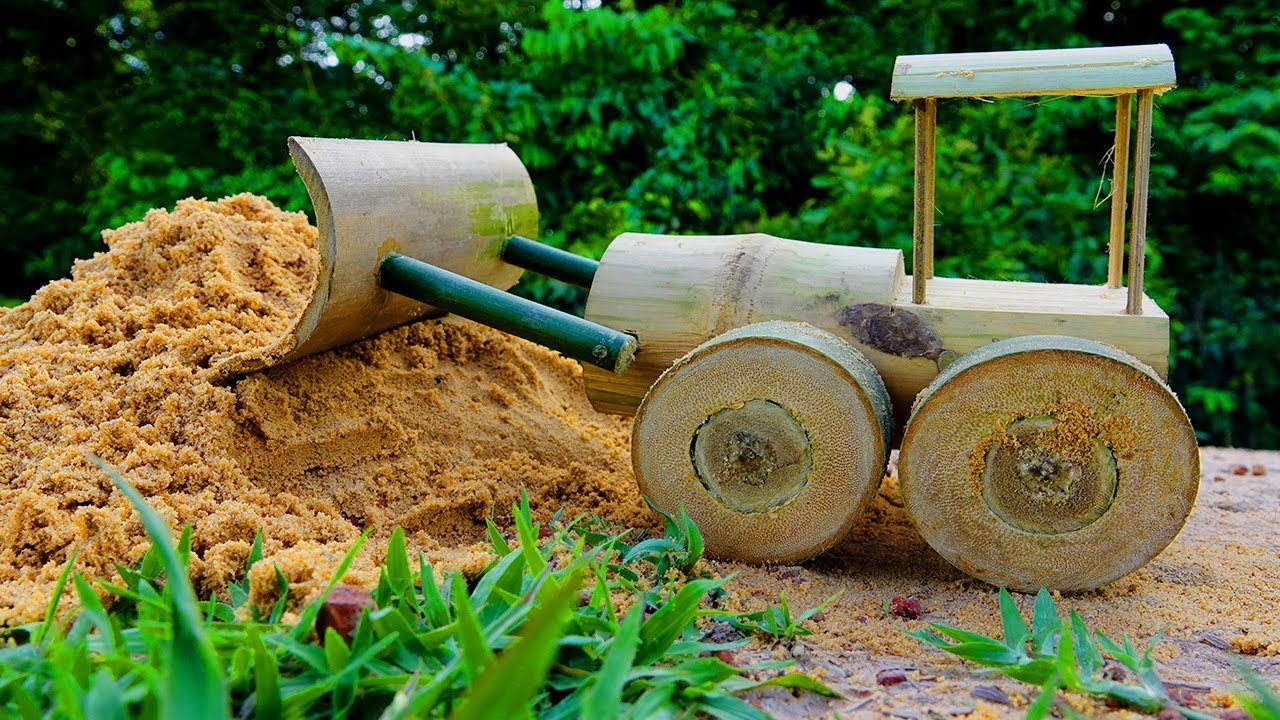 DIY - How To  Make Kubota Tractor Push the ground By Bamboo