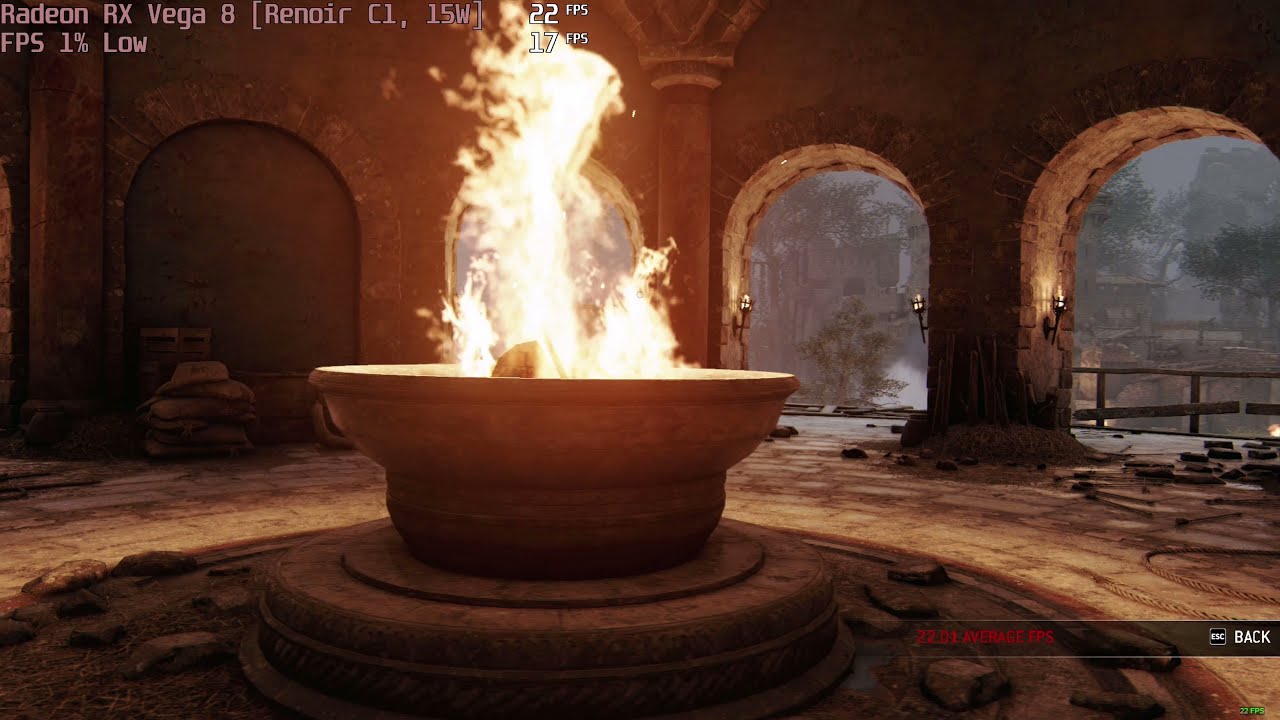 🎮 AMD Radeon RX Vega 8 [R4000/5000, 15W] - For Honor gameplay benchmarks (1080p)
