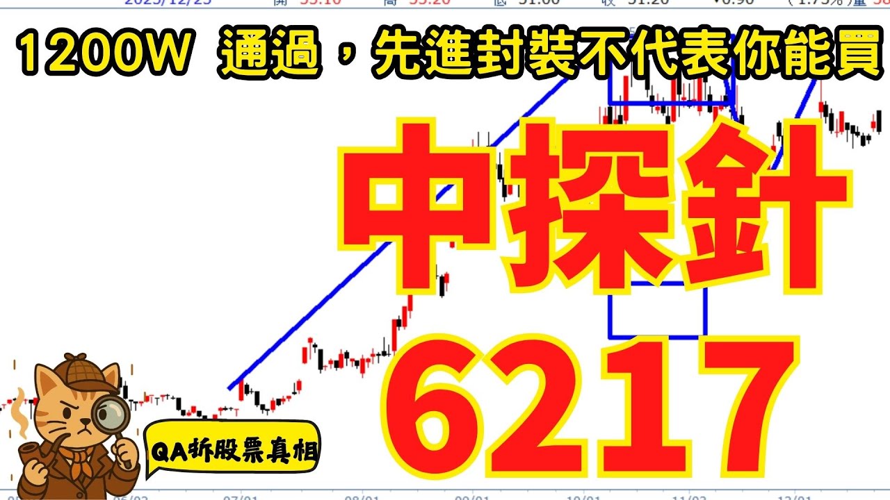 【6217 中探針】1200W 測試座打進封測大廠＝一定會噴？先看懂它現在是整理還是漲勢，否則你只是在賭｜QA 拆股票真相