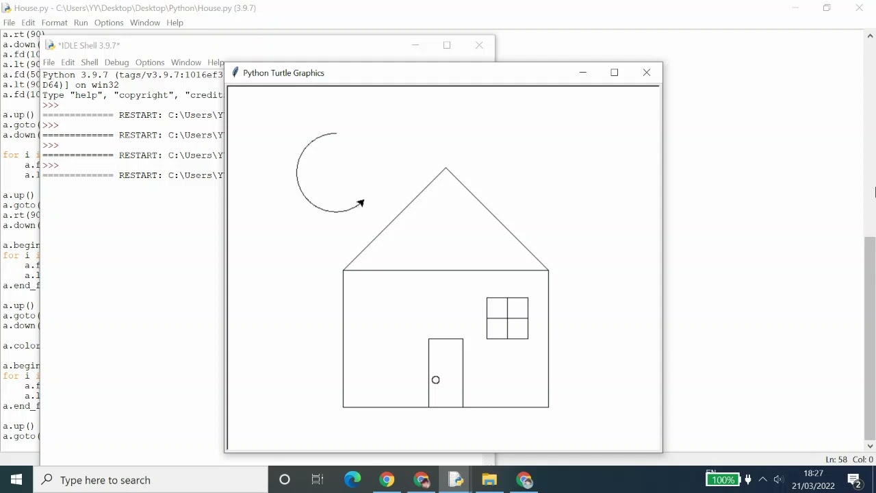 Turtle Python House Drawing