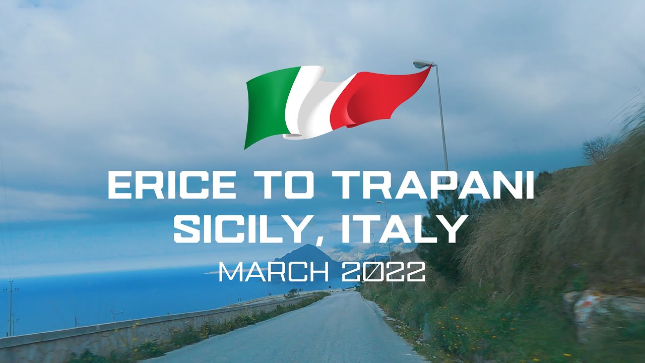 Driving in Italy, Sicily: Erice to Trapani | 4k