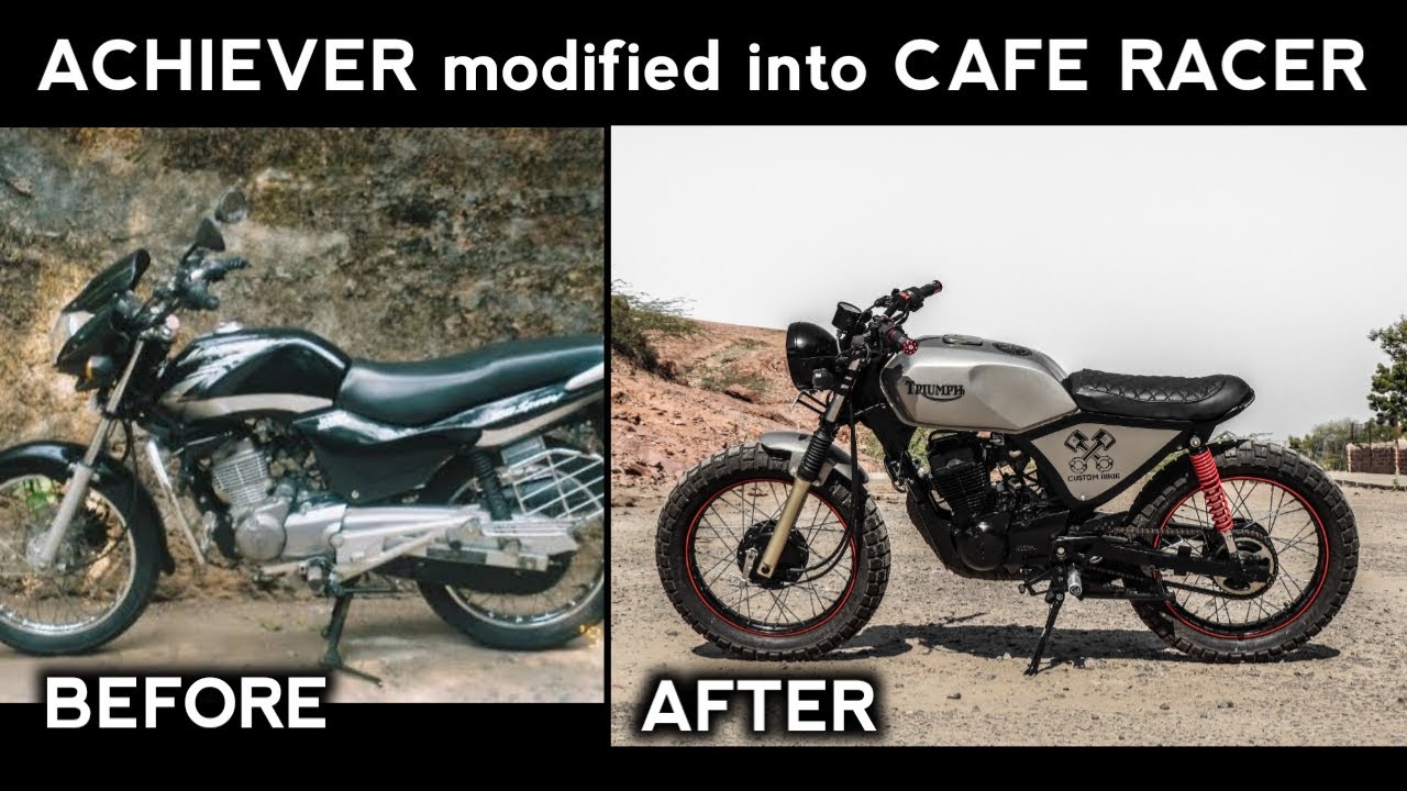 HERO HONDA ACHIEVER MODIFIED INTO CAFE RACER | RAMDEV CUSTOM BIKE