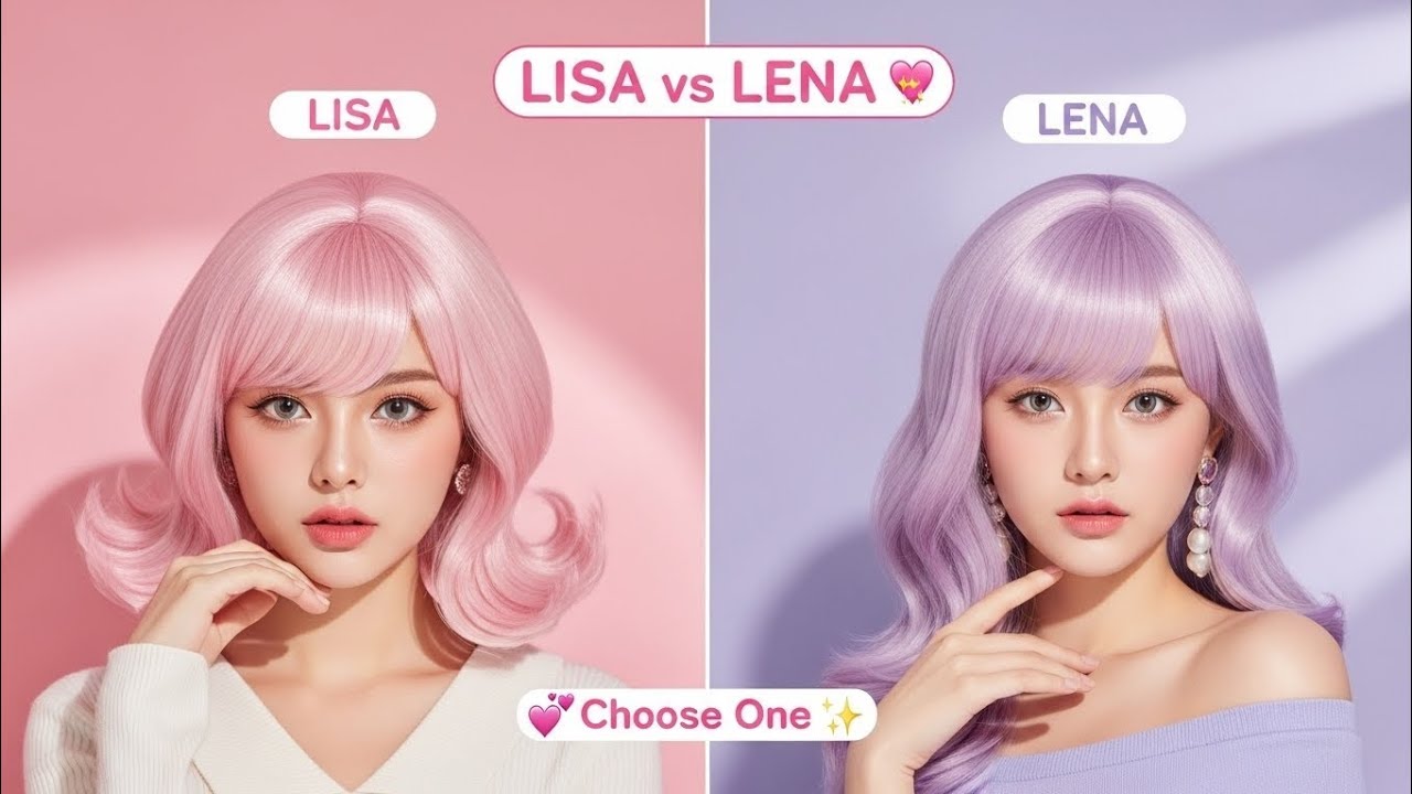 💖 LISA vs LENA 💇‍♀️ | Cutest Hairstyle Pick Quiz ✨ | Pink Pick Quiz 🌸