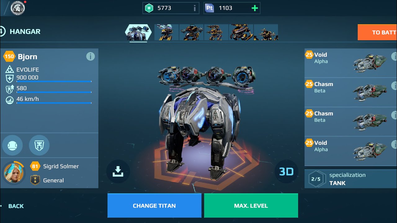 BJorn Chasm Void | War Robots Gameplay 