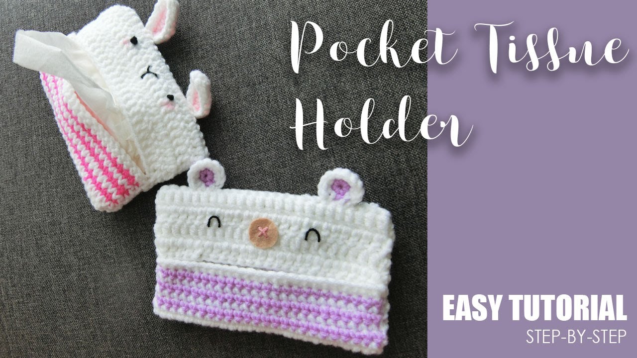 BEGINNER STEP BY STEP|| Crochet Pocket Tissue Holder|| Single crochet Double crochet ||Easy Follow