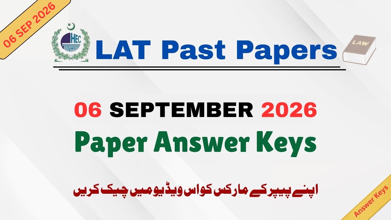 LAT Complete Solved Paper 6 September 2026 | LAT Paper Answer Key | LAT Past Papers Solved