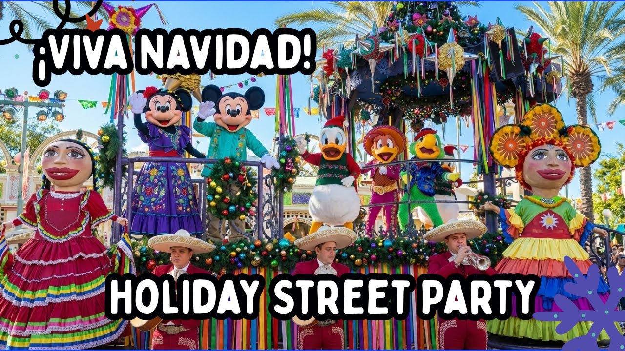 Disney ¡Viva Navidad! Street Party 2025 🎶| Holiday Dance Party Full Show 4K | Disneyland California