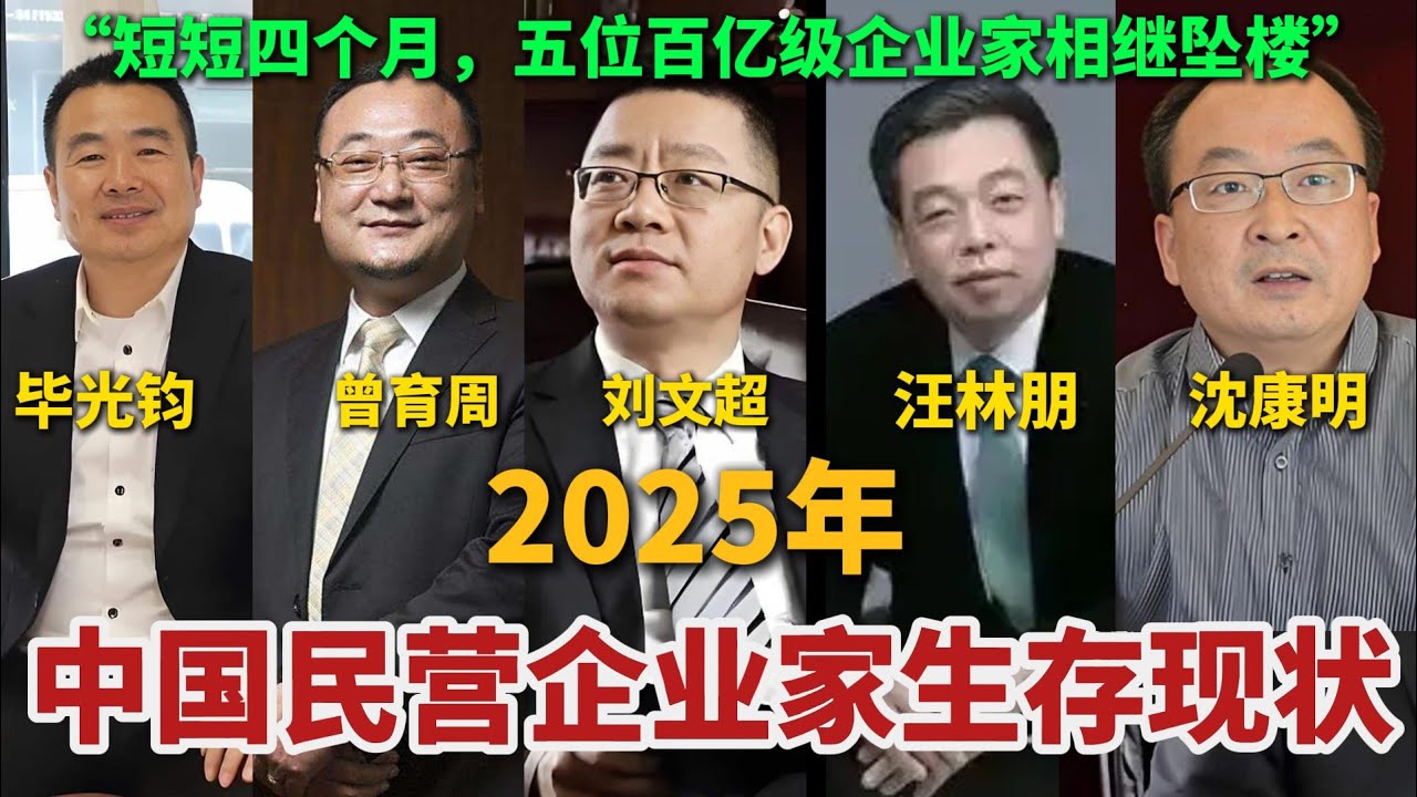 短短四个月，五位企业家坠楼。2025年中国民营企业家生存现状堪忧！