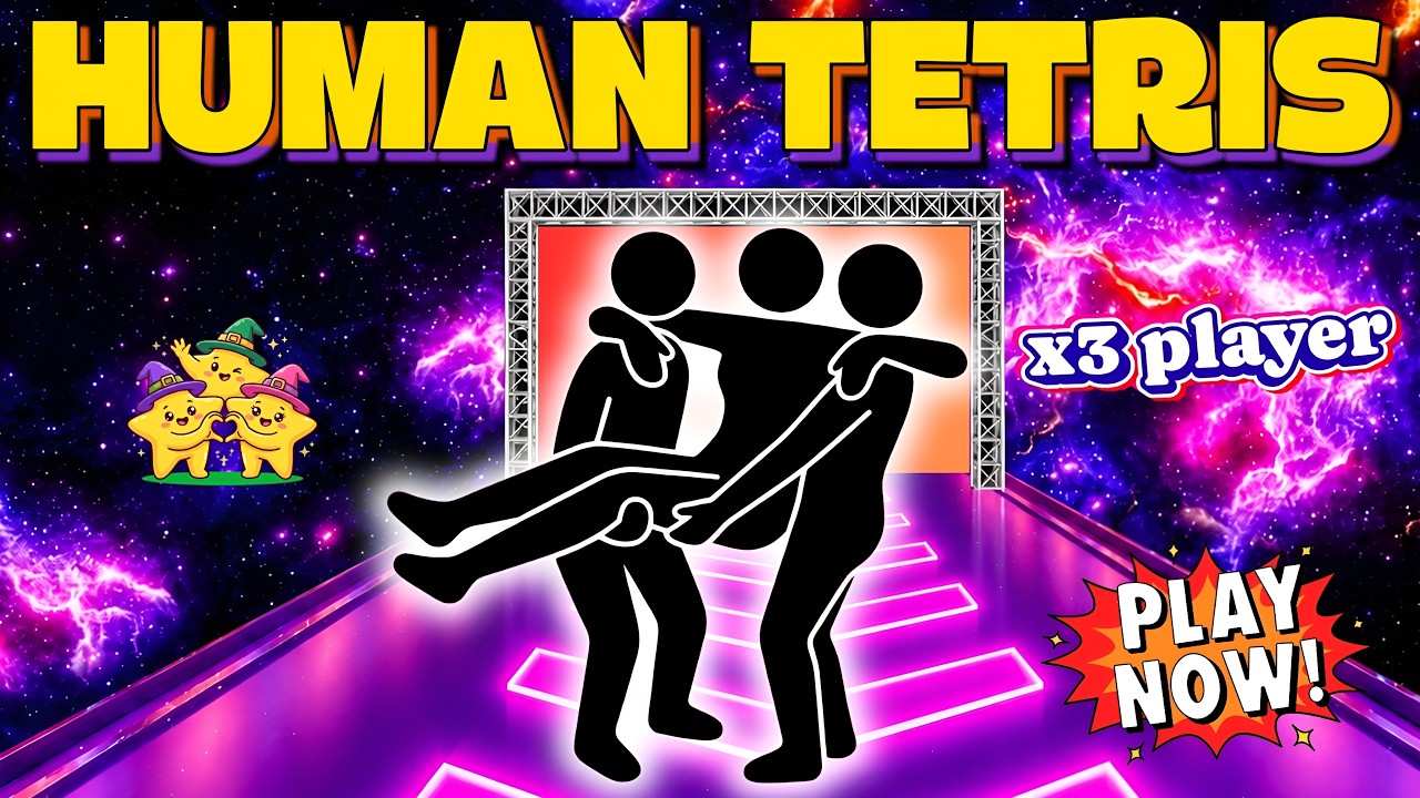 HUMAN TETRIS 3 Player Co-op 💥 | Master Mode | Interactive Warm-Up