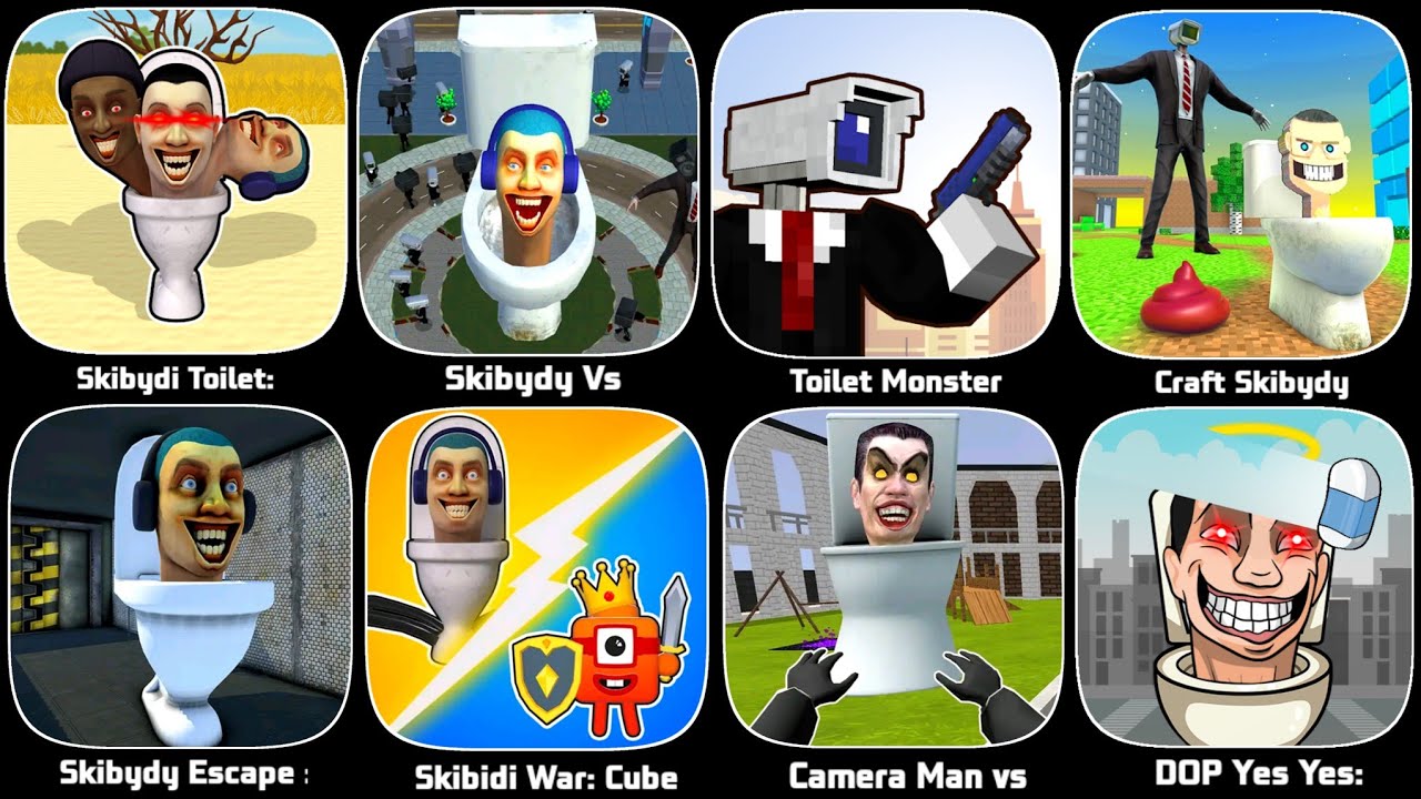 Skibidi Toilet Survival,Skibidi VS Cameraman,Toilet Monster,Craft Skibidi,Skibidi Escape,Skibidi War