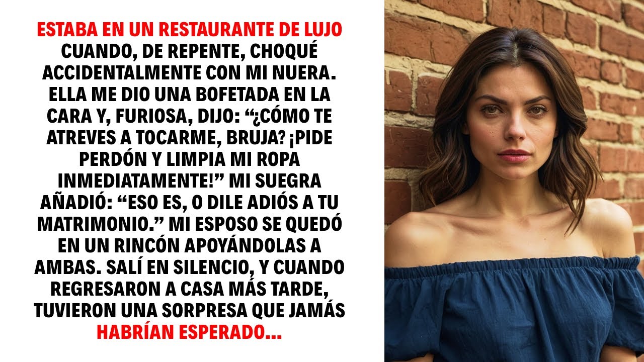 ESTABA EN UN RESTAURANTE DE LUJO CUANDO, DE REPENTE, CHOQUÉ ACCIDENTALMENTE CON MI NUERA...