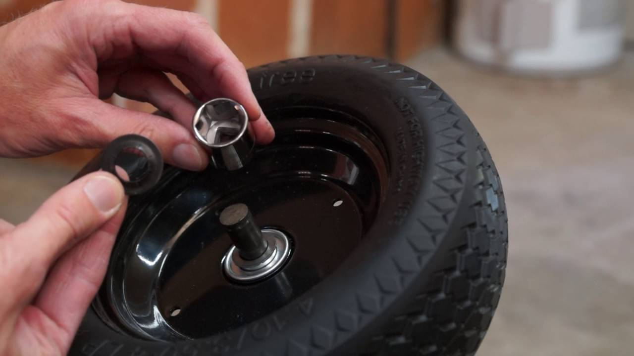Hand truck axle cap install