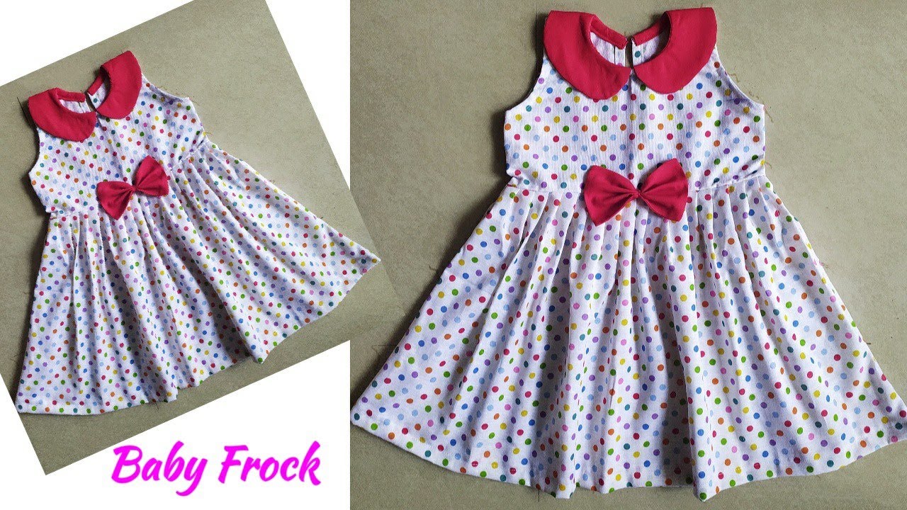 Peter Pan Collar Baby Frock Cutting and Stitching