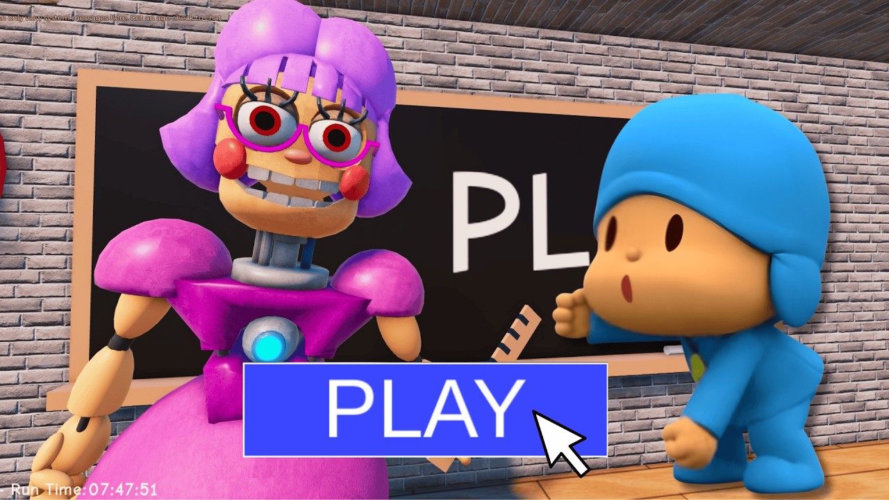 POCOYO ESCAPE MISS ANI-TRON'S DETENTION! (ROBLOX SCARY OBBY!) #obby #roblox
