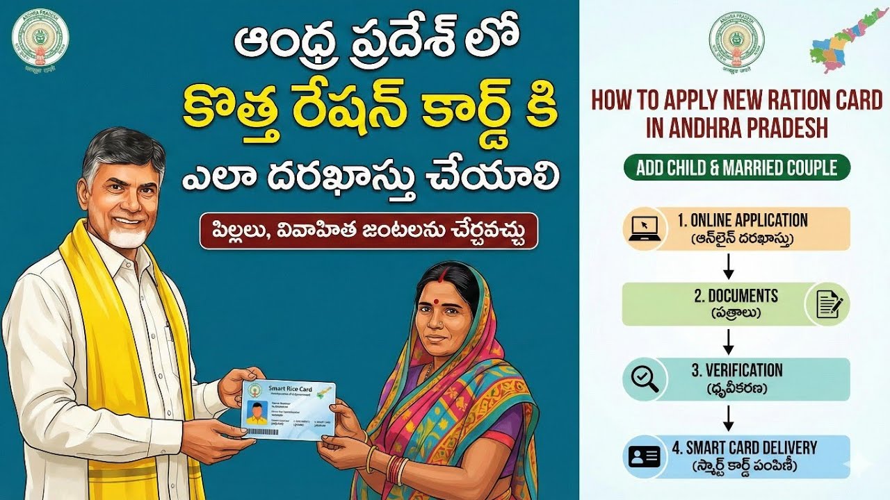 Good News: New Ration Cards in AP! 🏠 How to Apply & Add Members? Full Process 2025